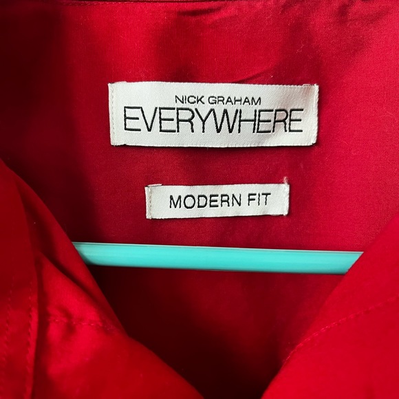 Men’s red dress shirt. - Picture 2 of 3